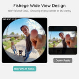 Video Doorbell Camera Wireless, 180° Wide View, 2K HD, No Subscription, AI Human Detection, Head-to-Toe, HDR Night Vision