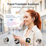 AI Translation Earbuds Real-Time: 166 Languages Audifonos Traductores Inglés Español, 60 Hours Battery - Seamless Translator Headphones, Black