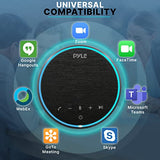 Pyle Portable Conference Speakerphone, Multifunctional Wireless BT Speaker Phone with USB C and Aux Cable