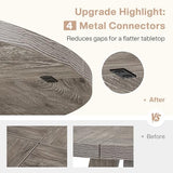 47-Inch Round Conference Table for 4-6 People, Wooden Meeting Room Table with Thicken Tabletop and Wood Base (Grey)