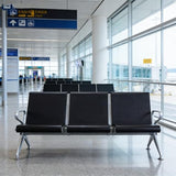 Gtzly Waiting Room Chairs Office Bench with Arms, Polyurethane Pad Airport Reception Chairs