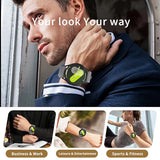 HUANLONG Quick Release Leather Watch Strap for Men Women, 20mm grey