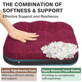 Shinnwa Kitchen Chair Cushions Set of 6, Dual-Layer Memory Foam Dining Chair Cushions