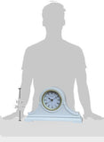 vmarketingsite Mantel Clocks, Battery Operated, Silent Wood Table Clock with Westminster Chimes On The Hour, Solid Wooden Shelf Chiming Mantle Clock, 9" x 16" x 3" (White - Roman Numerals)