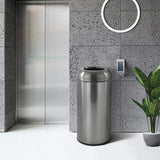 Stainless Steel Trash Can Outdoor Large Garbage Can with Lid Open Top Trash Bin Commercial Big Kitchen Garbage Bin
