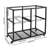 2 Tiers Rolling File Cart, 4 Compartments Mobile Hanging File Cabinet with Pull-Out Drawer