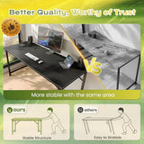 PRAISUN 55 Inch Computer Desk, Home Office Desk with Spacious Desktop, Modern Gaming Desk