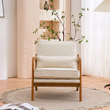 Bonnlo Fine Beige Accent Chairs Set of 2, Upholstered Mid Century Modern Lounge Fabric Chairs