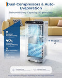 Garvee 8000 BTUs Portable Air Conditioner,Up to 350 Sq.Ft. Remote Control 48dB Portable AC Unit, Dehumidifier, Fan, Sleep, 24H Timer&Installation Kit, DOE Certified, Ceer 6.2,Grey+Black Panel