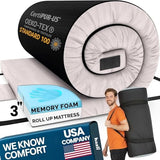 Hazli Matrix AirCell Memory Foam Camping Mattress Pad - Roll Up Mattress for Adults - Portable Cot Sleeping Pad for Camping - Floor Mat or Bed Roll for Car, SUV - 72’’ X 26’’ X 3’’ Light Grey