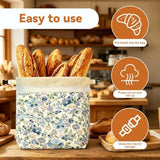 2 Pack Beeswax Bread Bags, Reusable Organic Cotton Bread Storage Bags