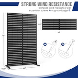 FENCY Metal Privacy Screen with Stand 72" H×44" W Outdoor Freestanding Privacy Panels,