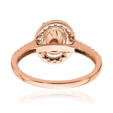 Oseew 10k gold morganite rings 10k gold Morganite Engagement Ring Ovel Gemstones Rose gold morganite ring halo Free Engraving