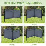 Mondaria Outdoor Semi-Closed Fence Privacy Screen, 6ft(H) x 48" ft(W) Wood Plastic Composite Fence