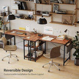 CubiCubi L Shaped Desk, 55" Computer Table with Reversible Storage Shelves Home Office