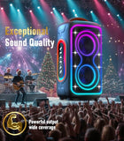 VUOPAX Portable Bluetooth Speaker, 240W Peak Powerful Loud Sound Party Speakers Bluetooth Wireless, Bass Boost,24H Playtime,Fast Charge,RGB Lights,TWS,IP65 Waterproof Outdoor Speaker for Party, Beach
