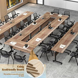 Modern Conference Table, Folding Conference Room Table with Rolling Wheels