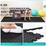 Yes4All interlocking Exercise Foam floor mats, for Gym Equipment – Eva Tiles (24 Square Feet – Black – 6 pcs) Yes4All