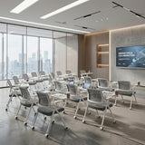 100 Pack Foldable Conference Chairs with Tablet Arm & Wheels Space-Saving