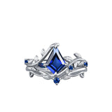 Oseew Kite Cut Sapphire engagement ring set(Sapphire)