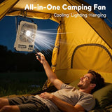 NAOIY Portable Fan, Camping Fan, 6-Inch Rechargeable Ultra Thin Foldable Desk Fan with LED Light, Built-in Power Bank, Remote Control, Hook for Outdoor Camping Tent Travel Emergency (20000mAh, Green)