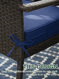 Kimunuk Outdoor Chair Cushion 24 x 24 x 5 Inches Patio Furniture Outdoor Waterproof Seat Cushion, Set of 2, Blue
