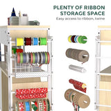 Anrigeail Wrapping Paper Storage & Organizer, Craft Cart with Ribbon & Gift Bag Storage, Wrapping Paper Organizer Holder(3 Wooden Drawers- Oak)