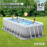 INTEX 26791EH Prism Frame Premium Rectangular Above Ground Swimming Pool Set: 16ft x 8ft x 42in – Complete Set Includes 1000 GPH Cartridge Filter Pump