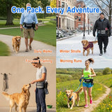 Dog Training Treat Pouch with Poop Bag Dispenser, Secure Zipper Pouch, Puppy Reward Bag, Hands-Free Waist Belt, Reflective Design for Walking and Obedience Training, Black