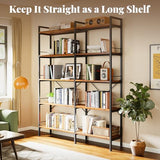 Huuger 5 Tier Bookshelf, L Shaped Corner Bookshelf with 10 Open Shelves