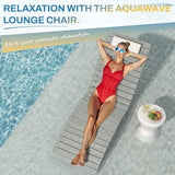 Compsia Pool Lounge Chairs Outdoor，Aquawave Lounge Chair, HDPS Long Pool Chairs for in Pools, Weighted All Weather Tanning Chair with Headrest for Outside Beach Patio Sun Bathing Hotel, Gray
