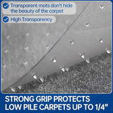Office Chair Mat for Carpet, 46” x 72” Computer Chair Mat for Carpeted Floors, Smooth Glide Under Desk