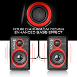 Computer Speakers, 2.0 CH PC Speakers with Surround Sound, USB Wired Laptop Speakers with Deep Bass for Desktop