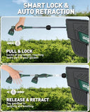 AOGOW Retractable Garden Hose Reel: 1/2 in x 100 ft Wall Mounted Water Hose Reel with 10-Function Nozzle, Hose Reels for Outside, Any Length Lock, Brass Fittings, Slow Auto Rewind & 180° Swivel
