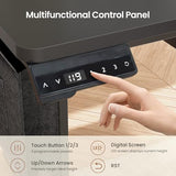 L Shaped Electric Standing Desk with File Cabinet, 63 x 53'' Height Adjustable Home Office Computer Desk with Drawers, Power Outlet