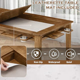 63"x39" Board Game Table with Removable Top Solid Wood Dining/Gaming Table