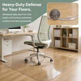 Easy Clean Clear PVC Rolling 60"x190" Chair Mat for Indoor Study Rooms