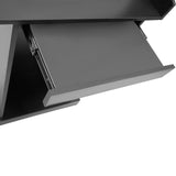 Podium Stand with Slide Drawer, 37.5" Wooden Lectern Pulpit with Large Reading Platform for Church Office
