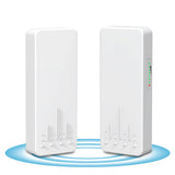 Outdoor Wireless Bridge, NICGIGA 5.8G 4KM Transmission WiFi Point-to-Point Wireless Ethernet Bridge Router, with 2 Gigabit RJ45 LAN Ports, 2-Pack CPE, Factory Pairing Without Setting, Plug and Play.