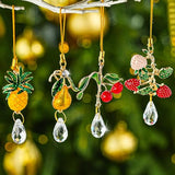 H&D HYALINE & DORA 4Pcs Suncatchers Fruit Ornaments Fruit Tree Crystal Ornaments for Spring Lucky Irish Day Home Table Garden Tree Party Hanging Decorations