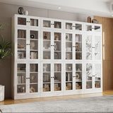 VOWNER 85.5" H Bookshelf Single Pack - Glass Door Design, 7 Tier Book Shelf, Curio Cabinets with Storage