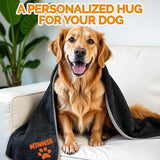 Embroidered Dog Blanket with Name, Personalized Pet Blankets for Dog for Bed Car Couch, Custom Waterproof Dog Blanket Soft & Comfortable for Small, Medium & Large Pet, Best Gift for Dog Lovers- Black