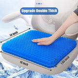 Gel Seat Cushion, Double Thick Egg Gel Cushion for Pressure Pain Relief, Breathable Wheelchair Cushion Chair (16x14x1.65inch)