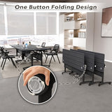 Modular Conference Tables with Cable Management Grommet,Mobile Folding Conference Room Table