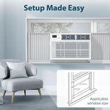 Antarctic Star 8,000 BTU Air Conditioner Winodw Unit Cools up to 350 Sq. Ft. with 7 Modes, Ultra-quiet Window AC, White
