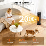 FLANUR Space Heater, 1500W Portable Heater with Remote, Thermostat, 5 Modes, Child Lock & Safety Protection, 12H Timer, 70° Oscillating, Space Heaters for Indoor Use Large Room, Home (Black, 1Pack)