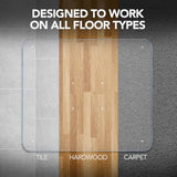 Vitrazza Glass Office Chair Mat 42" Round, Chiaro, for Carpet & Hard Floors