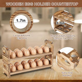 AOOHOOA Wooden Egg Holder Countertop, 3-Tier/36-Hole, Stackable