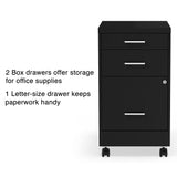 File Cabinet for Letter/Legal Files, 3-Drawer, Letter/Legal Compatible, Locking