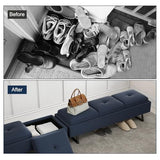 6-Seat Waiting Room Bench - 2Pcs Reception Chairs with Thickened Seat & Storage Space